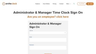 OnTheClock Login Button for registered users Login