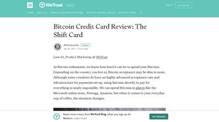 Bitcoin Credit Card Review: The Shift Card – WeTrust Blog