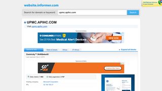 upmc.apihc.com at WI. Centricity™ ShiftSelect® - Website Informer