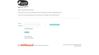 Welcome to Theatre Under The Stars Shiftboard Login Page