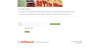 Welcome to WMNF Shiftboard Shiftboard Login Page