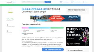 Access training.shifthound.com. ShiftHound - Customer Secure Login