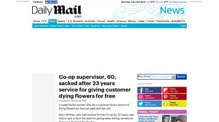 Co-op supervisor, 60, sacked after 23 years service for giving ...