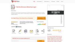 Fillable Online Shimano Webshop Login Fax Email Print - PDFfiller