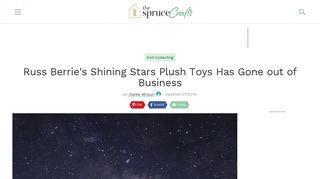 Russ Berrie's Shining Stars Plush Toys Has Gone out of Business