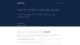Shinobi Articles - How to modify Superuser access