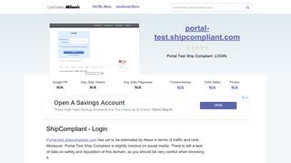 Portal-test.shipcompliant.com website. ShipCompliant - Login.