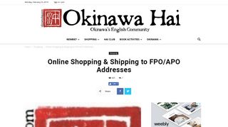 Online Shopping & Shipping to FPO/APO Addresses – Okinawa Hai