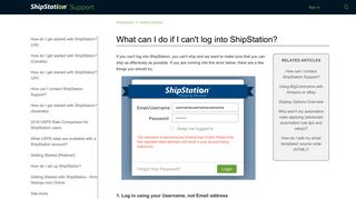 What can I do if I can't log into ShipStation? – ShipStation