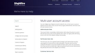 Multi-user account access - Shipwire