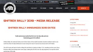 SHITBOX RALLY 2019 – MEDIA RELEASE | Shitbox Rally