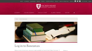 Log in to Resources | Sacred Heart Major Seminary