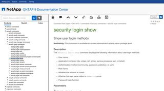 security login show - NetApp