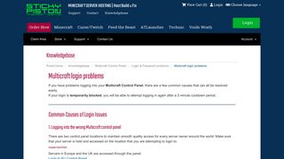 Multicraft login problems | StickyPiston Hosting