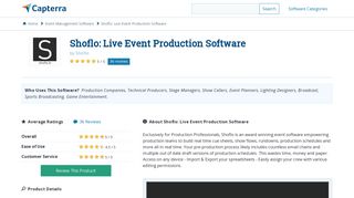 Shoflo: Live Event Production Software Reviews and Pricing - 2019