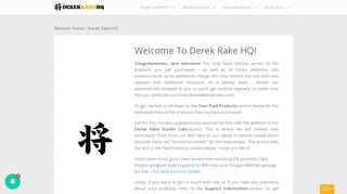 Member Home – Derek Rake HQ - ShogunMethod.net
