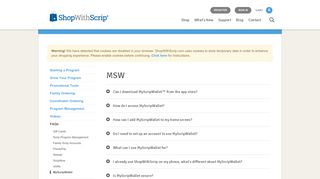 Support - Shop ShopWithScrip