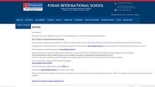 Notice - Podar International School - IB