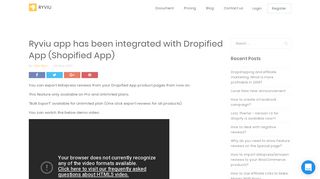 Ryviu app has been integrated with Dropified App (Shopified App ...