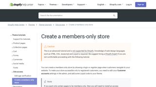 Create a members-only store · Shopify Help Center