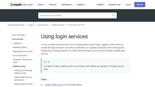 Using login services · Shopify Help Center