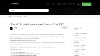 How do I create a new role/user in Shopify? – DSYNC
