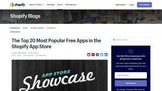 Top 20 Most Popular Free Apps in the Shopify App Store