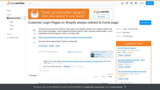 Customer Login Pages on Shopify always redirect to home page ...