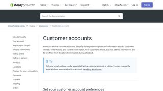 Customer accounts · Shopify Help Center