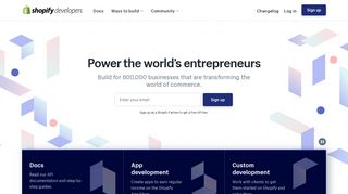 Shopify developer platform — Earn money by building for businesses