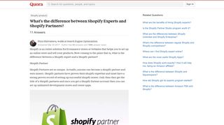 What's the difference between Shopify Experts and Shopify Partners ...