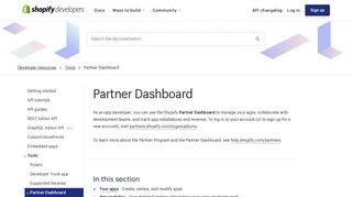 Partner Dashboard · Shopify Help Center