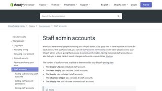 Staff admin accounts · Shopify Help Center