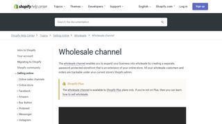 Wholesale channel · Shopify Help Center