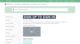 Sign Up to Sign In | ShopKeep BackOffice | ShopKeep Support