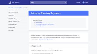 Setting up ShopKeep Payments - Bigcommerce Support