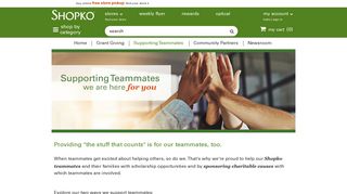 Supporting Teammates: Shopko