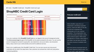 ShopNBC Credit Card Login - Cards HQ