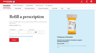 Refill Prescriptions Online at Shoppers Drug Mart - Refill a prescription