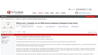 Where can i complain on an SDM store/employee (shoppers drug mart ...