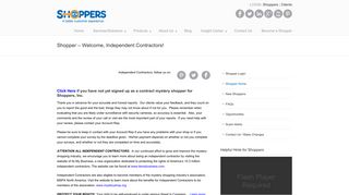 Shopper - Welcome, Independent Contractors! | Shoppers, Inc.