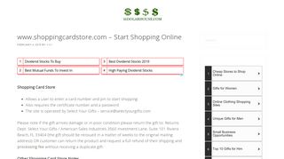 www.shoppingcardstore.com - Start Shopping Online | 16DollarHouse