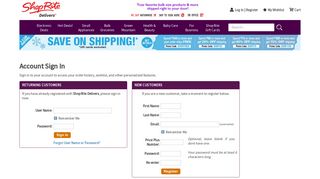 Login or Register - ShopRite Delivers