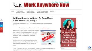 Is Shop Smarter A Scam Or Earn Mass Cash While You Shop? | Work ...
