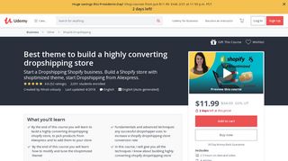 Best theme to build a highly converting dropshipping store | Udemy