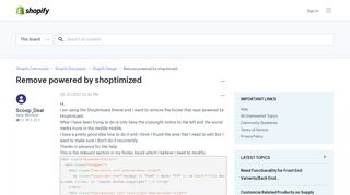 Remove powered by shoptimized - Shopify Community