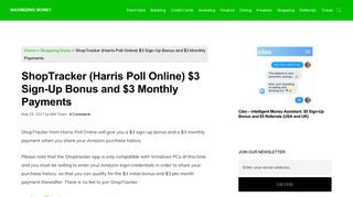 ShopTracker (Harris Poll Online) $3 Bonus and $3 Monthly Payments