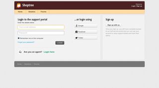 Login to the support portal - Shoptree