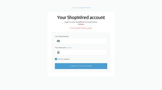 Login to your ShopWired account below.