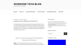 Support Entry Mode for ShoreTel - WorkEnd Tech Blog